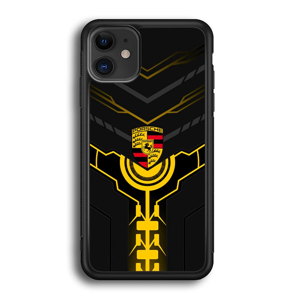 Porsche Lightning Vibes iPhone 12 Case-Rubber Black (2D Case)-Oxvistore