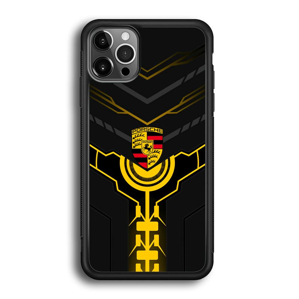 Porsche Lightning Vibes iPhone 12 Pro Max Case-Rubber Black (2D Case)-Oxvistore