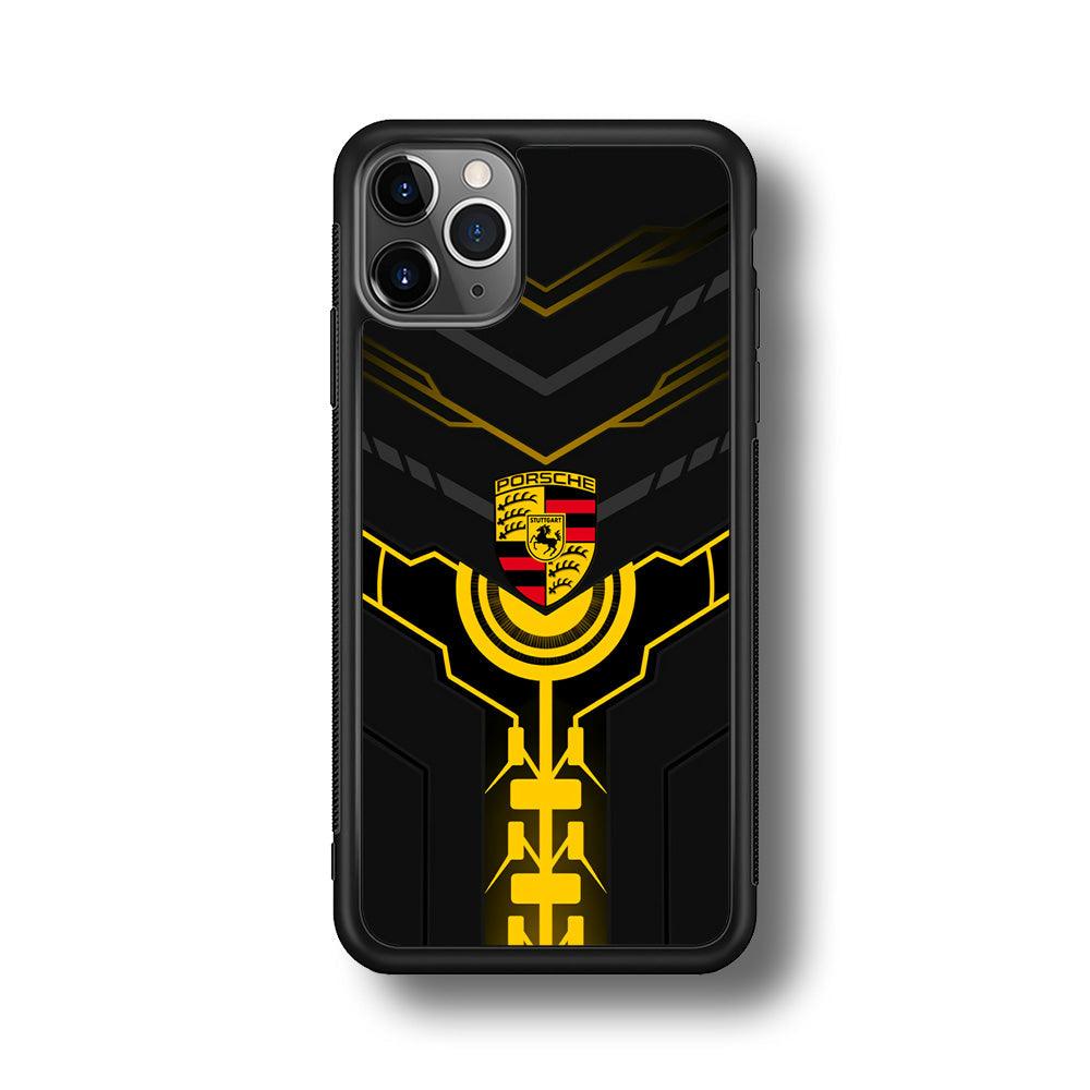 Porsche Lightning Vibes iPhone 11 Pro Max Case-Rubber Black (2D Case)-Oxvistore