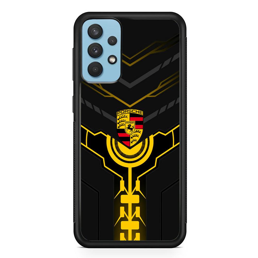 Porsche Lightning Vibes Samsung Galaxy A32 Case-Rubber Black (2D Case)-Oxvistore