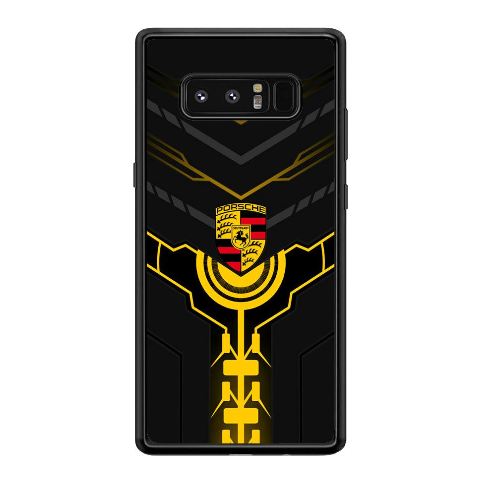 Porsche Lightning Vibes Samsung Galaxy Note 8 Case-Rubber Black (2D Case)-Oxvistore