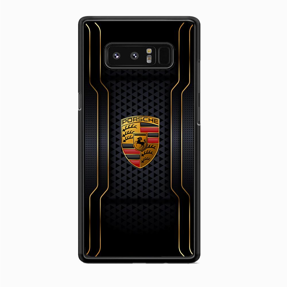 Porsche Line in Gold Samsung Galaxy Note 8 Case-Rubber Black (2D Case)-Oxvistore