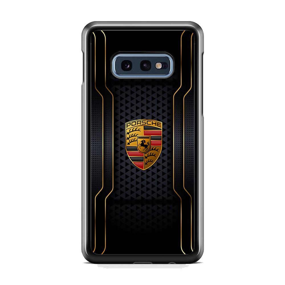 Porsche Line in Gold Samsung Galaxy S10E Case-Rubber Black (2D Case)-Oxvistore