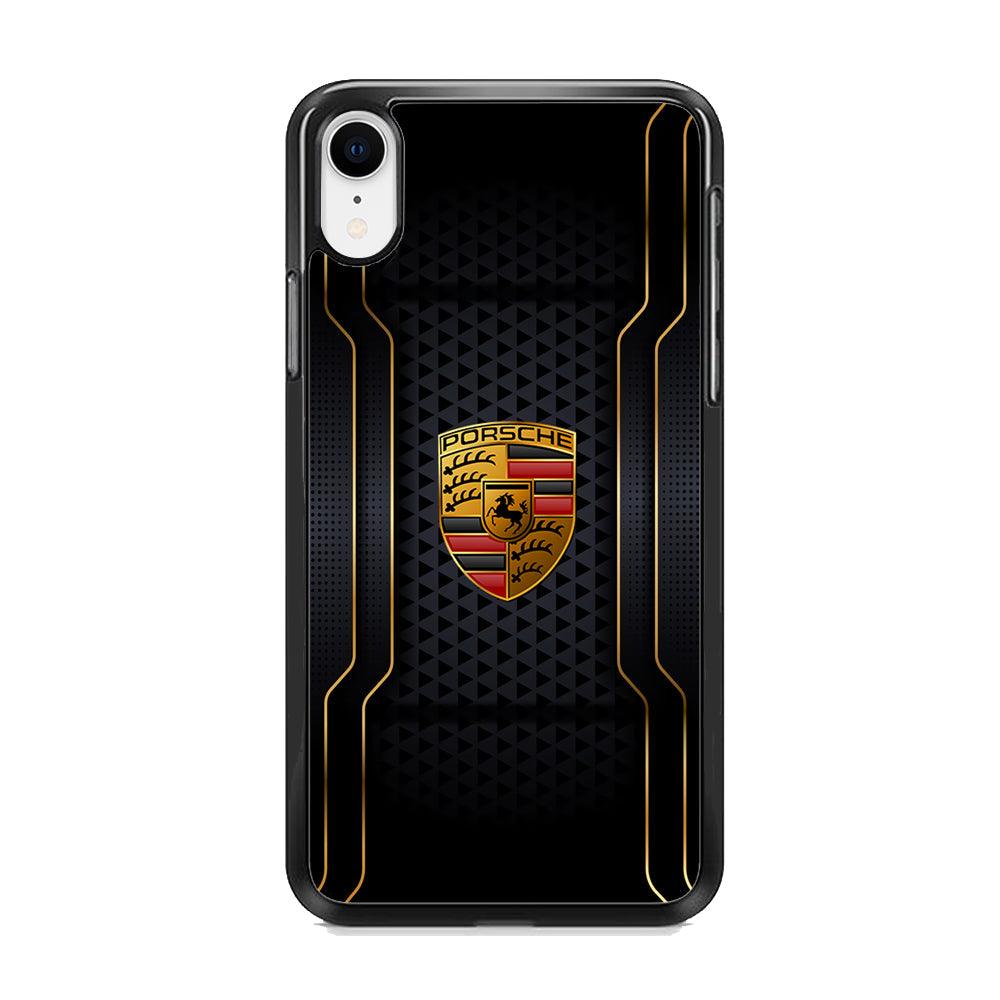 Porsche Line in Gold iPhone XR Case-Rubber Black (2D Case)-Oxvistore