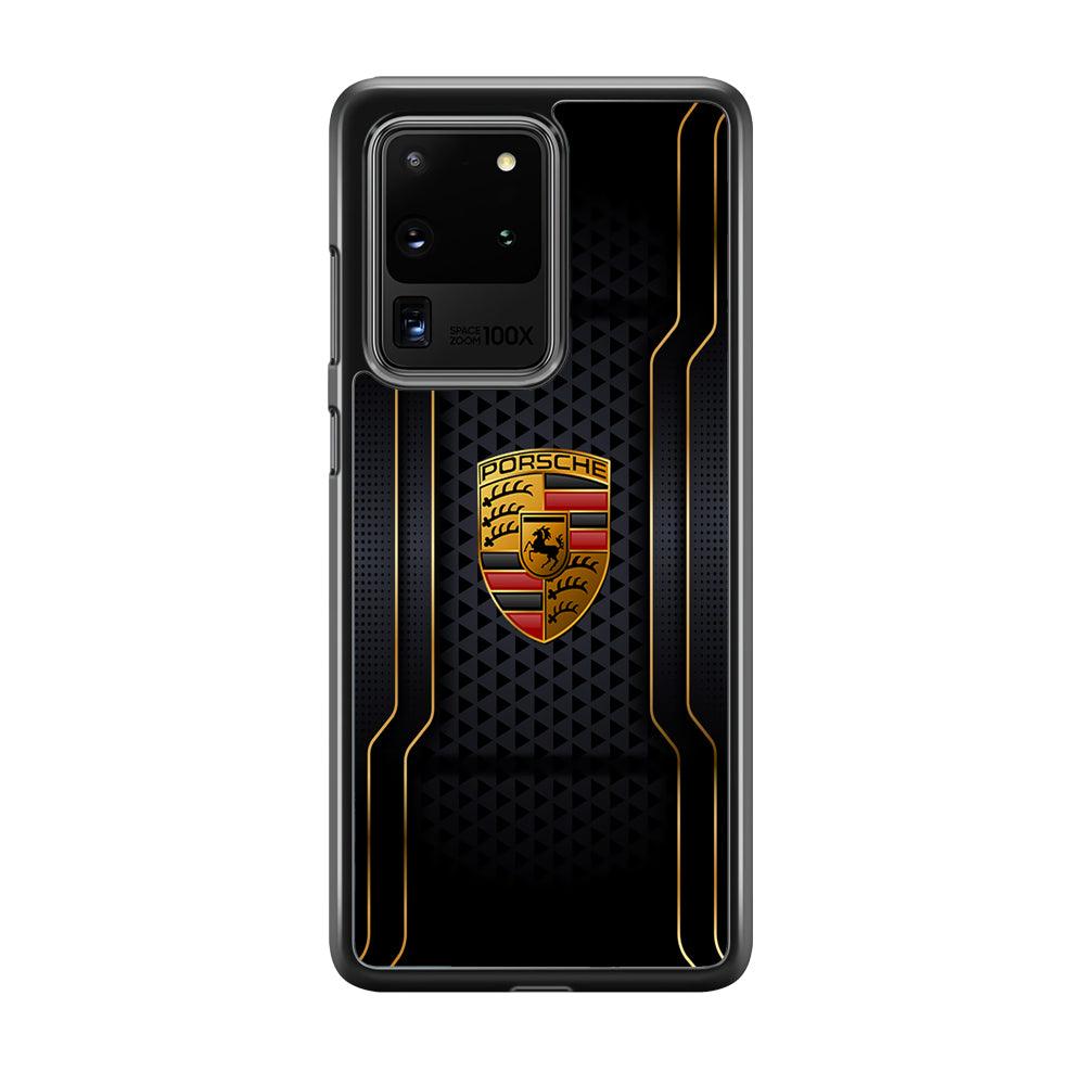 Porsche Line in Gold Samsung Galaxy S20 Ultra Case-Rubber Black (2D Case)-Oxvistore
