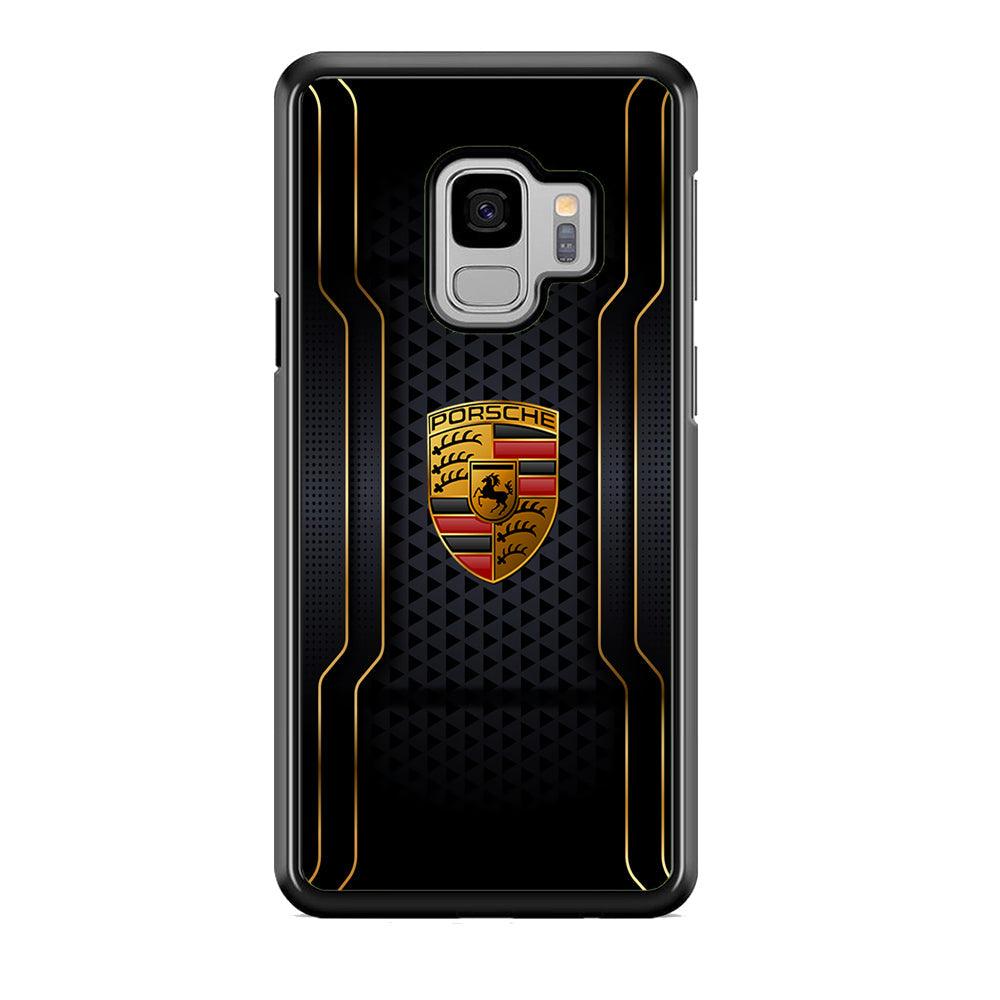 Porsche Line in Gold Samsung Galaxy S9 Case-Rubber Black (2D Case)-Oxvistore