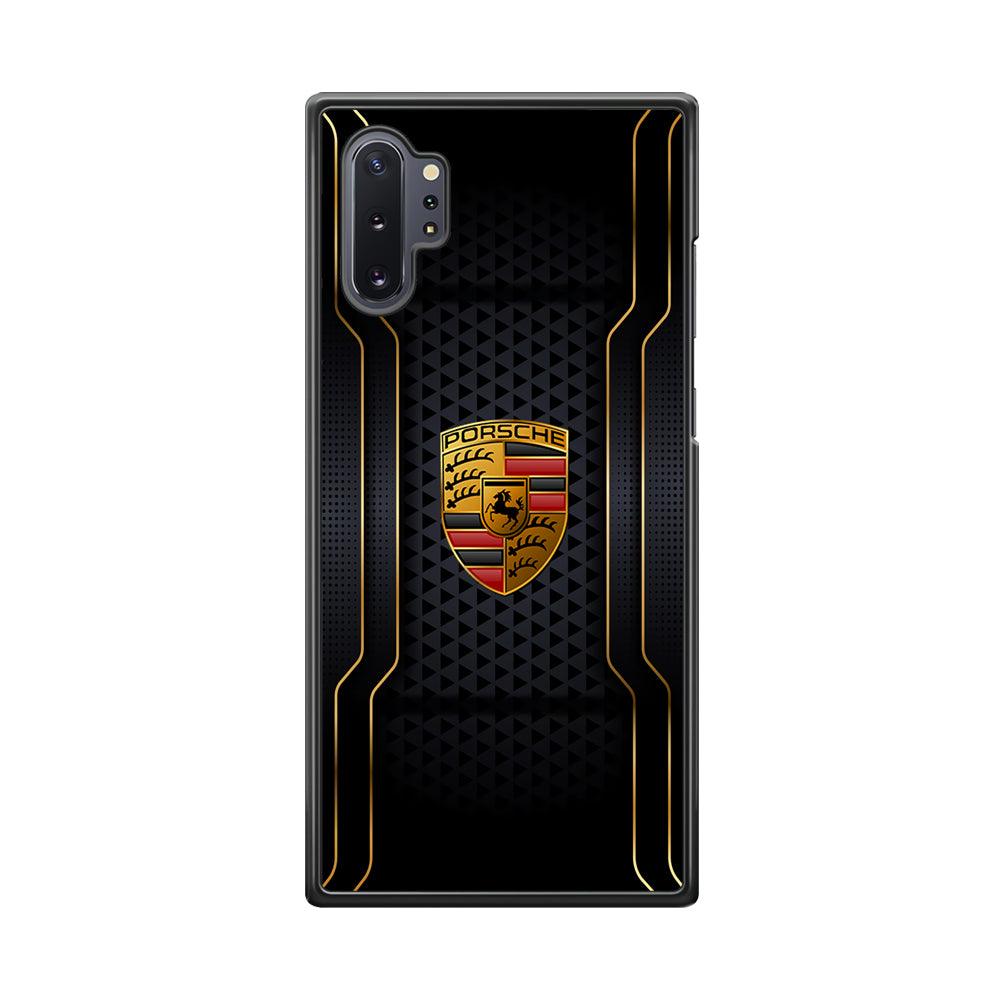 Porsche Line in Gold Samsung Galaxy Note 10 Plus Case-Rubber Black (2D Case)-Oxvistore