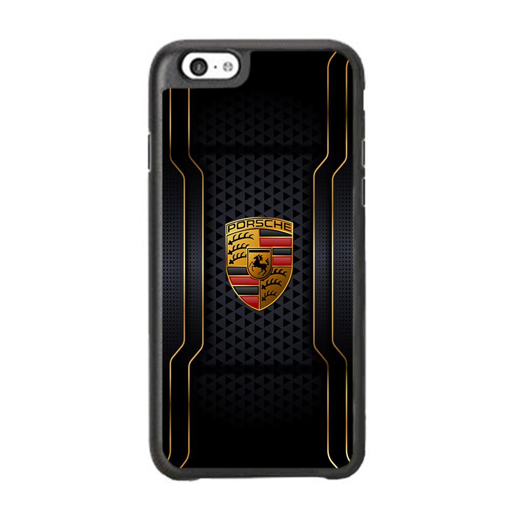 Porsche Line in Gold iPhone 6 | 6s Case-Rubber Black (2D Case)-Oxvistore