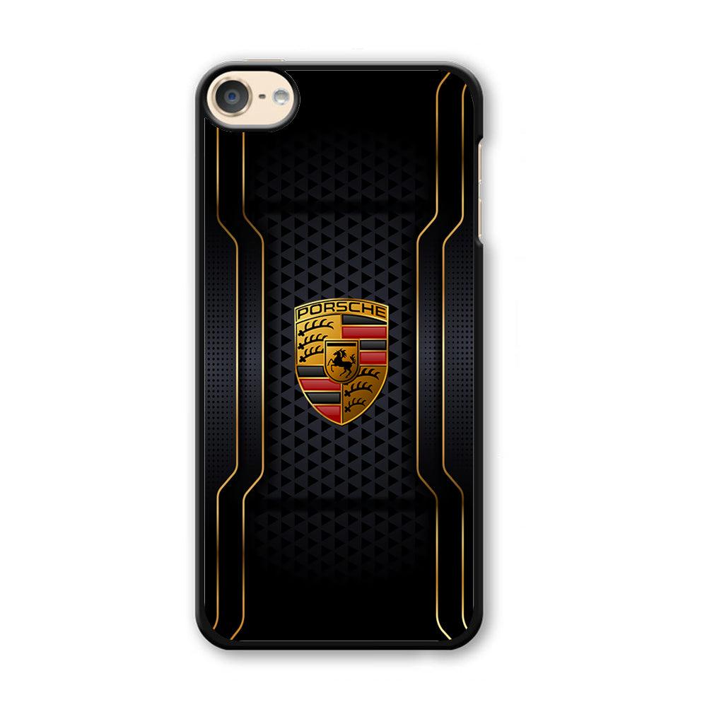 Porsche Line in Gold iPod Touch 6 Case-Plastic Black (2D Case)-Oxvistore