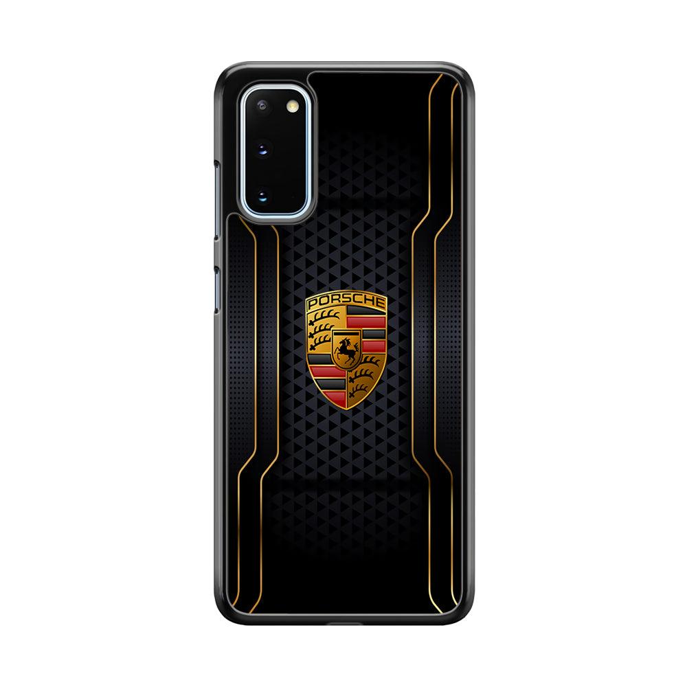 Porsche Line in Gold Samsung Galaxy S20 Case-Rubber Black (2D Case)-Oxvistore
