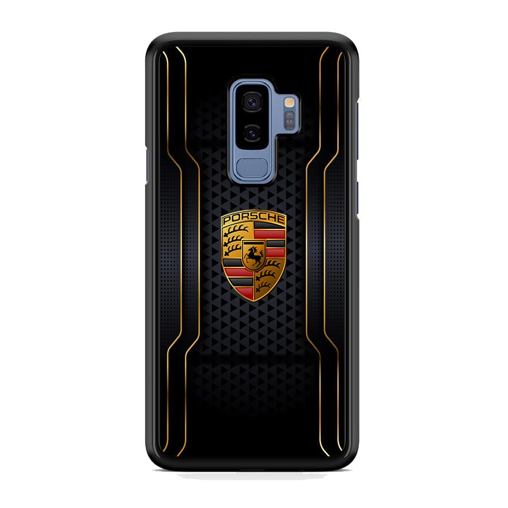 Porsche Line in Gold Samsung Galaxy S9 Plus Case-Rubber Black (2D Case)-Oxvistore