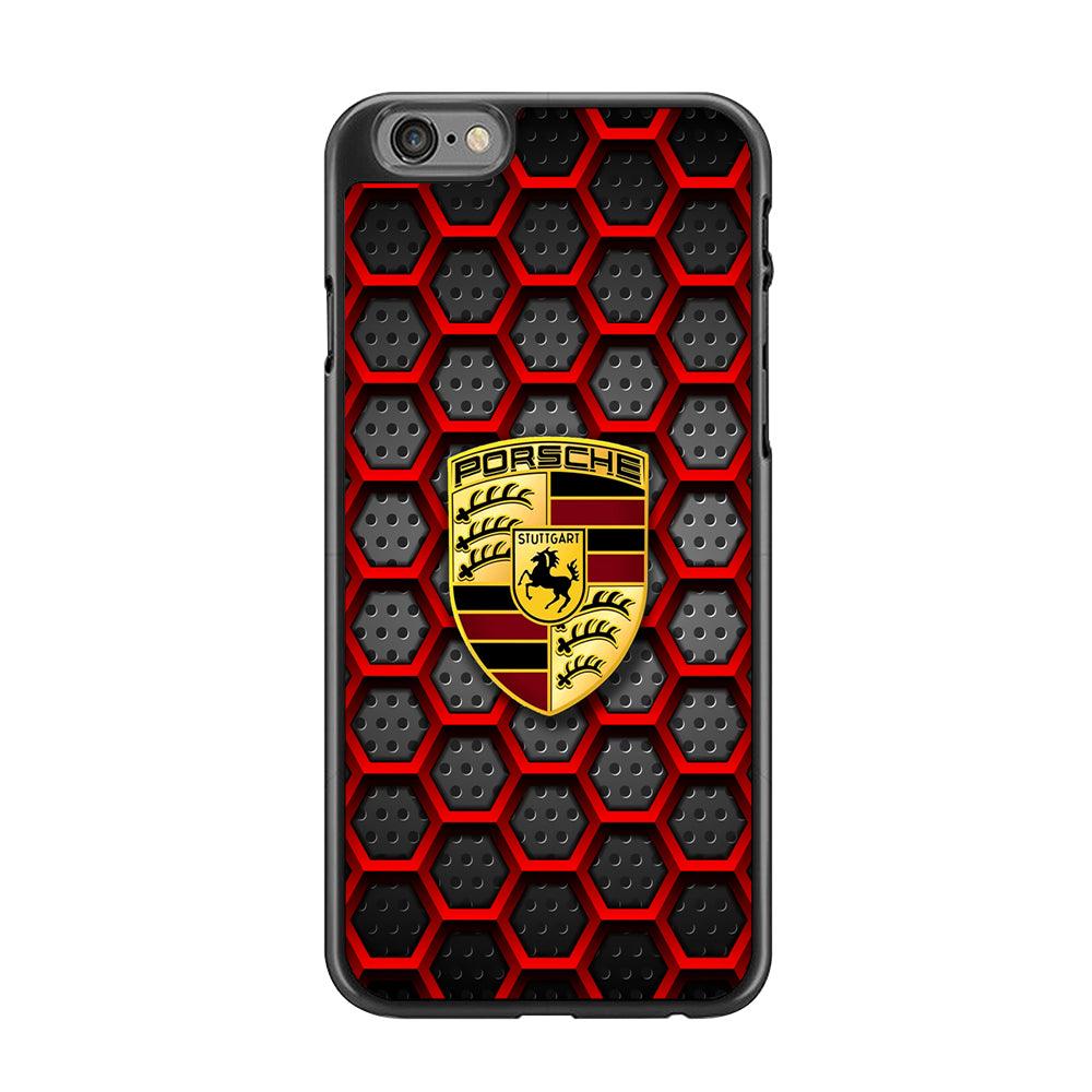 Porsche Red Hexagon iPhone 6 Plus | 6s Plus Case-Rubber Black (2D Case)-Oxvistore