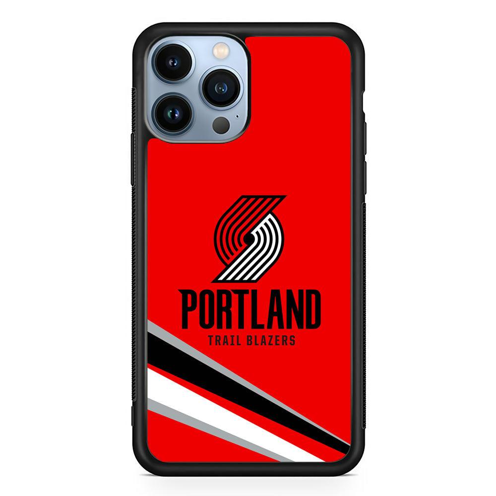 Portland Trail Blazers Alternate of Red Jersey iPhone 14 Pro Max Case-Rubber Black (2D Case)-Oxvistore