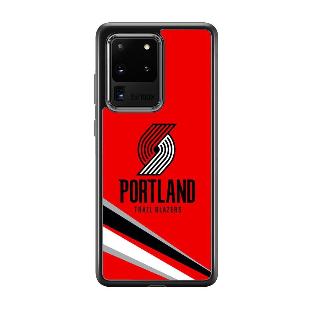 Portland Trail Blazers Alternate of Red Jersey Samsung Galaxy S20 Ultra Case-Rubber Black (2D Case)-Oxvistore