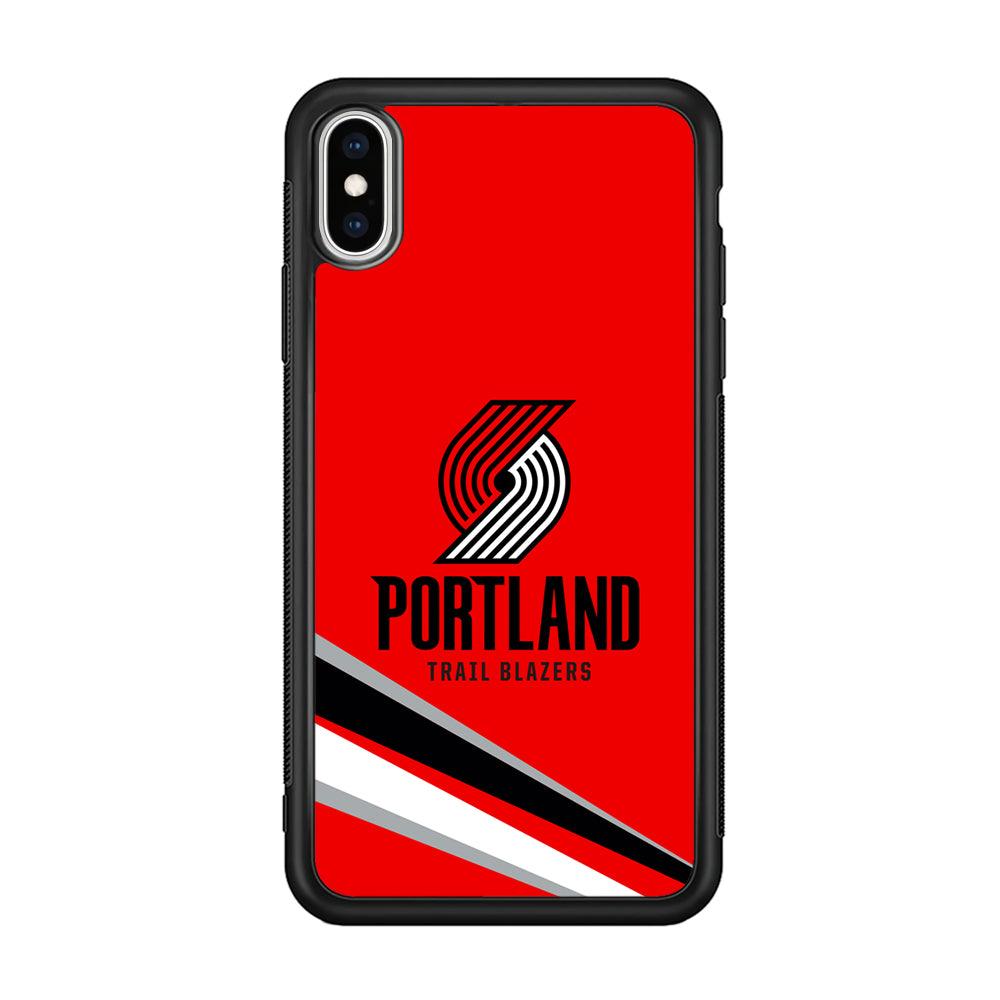 Portland Trail Blazers Alternate of Red Jersey iPhone XS Case-Rubber Black (2D Case)-Oxvistore