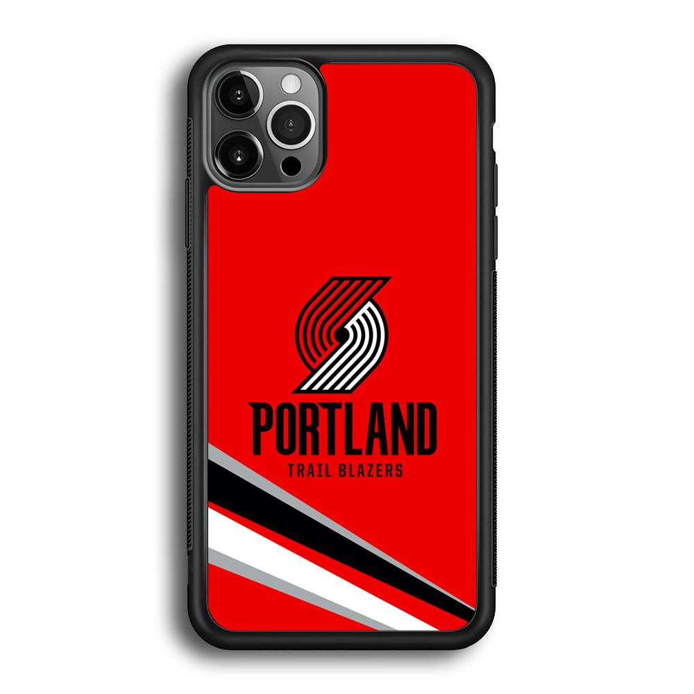 Portland Trail Blazers Alternate of Red Jersey iPhone 12 Pro Max Case-Rubber Black (2D Case)-Oxvistore