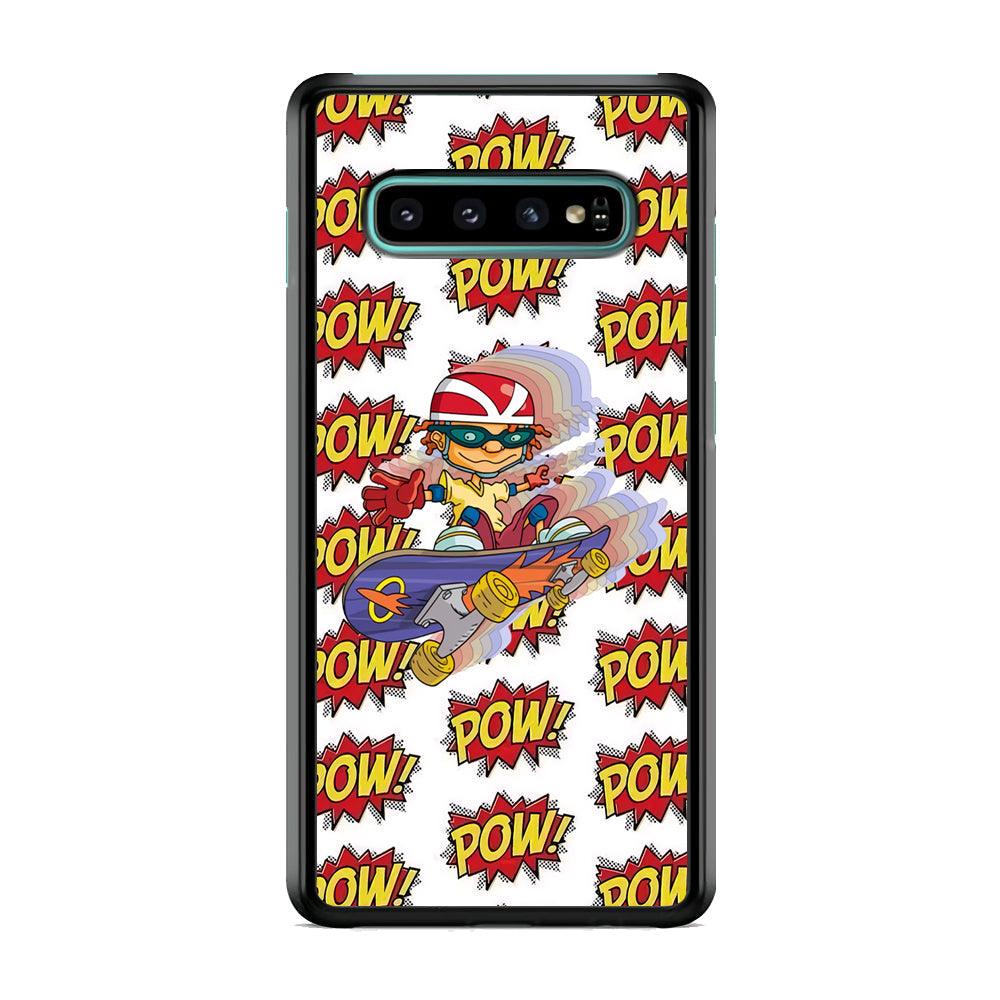 Pow Pow Skate Shadow Samsung Galaxy S10 Plus Case-Rubber Black (2D Case)-Oxvistore