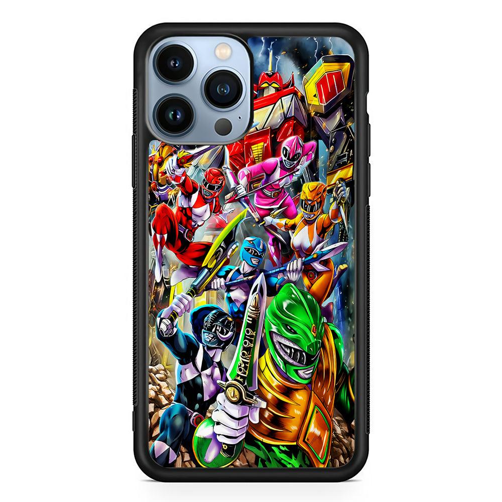 Power Rangers Squad 2D Rubber Phone Case-Black-Oxvistore