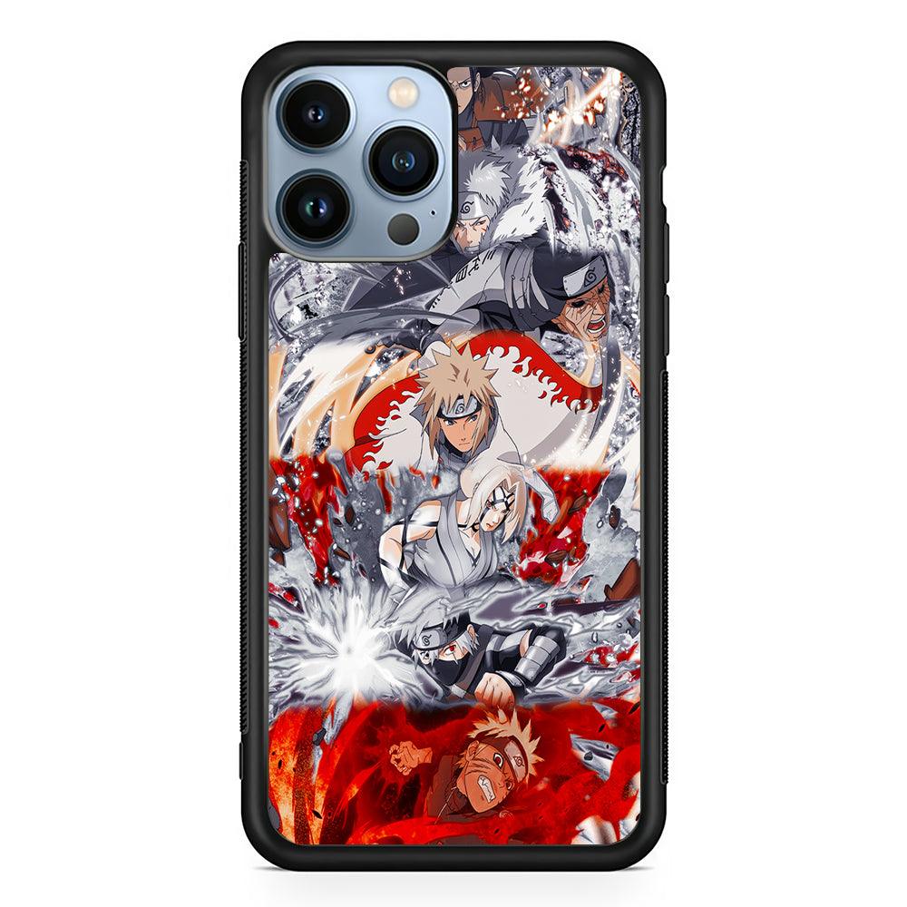 Powerful Techniques Seven Naruto Hokage 2D Rubber Phone Case-Black-Oxvistore