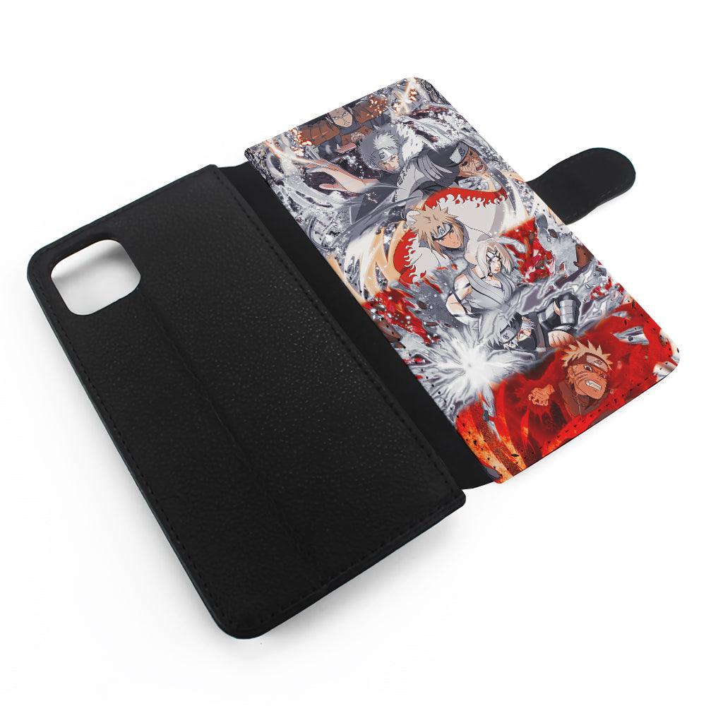 Powerful Techniques Seven Naruto Hokage Flip Wallet Phone Case-Oxvistore