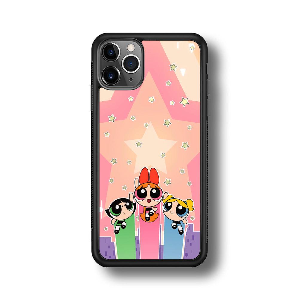 Powerpuff Girls Jump Into Universe iPhone 11 Pro Max Case-Rubber Black (2D Case)-Oxvistore