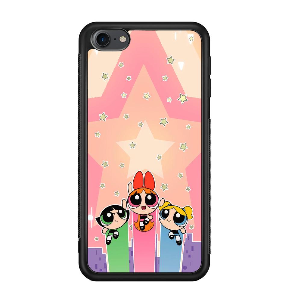 Powerpuff Girls Jump Into Universe iPod Touch 6 Case-Rubber Black (2D Case)-Oxvistore