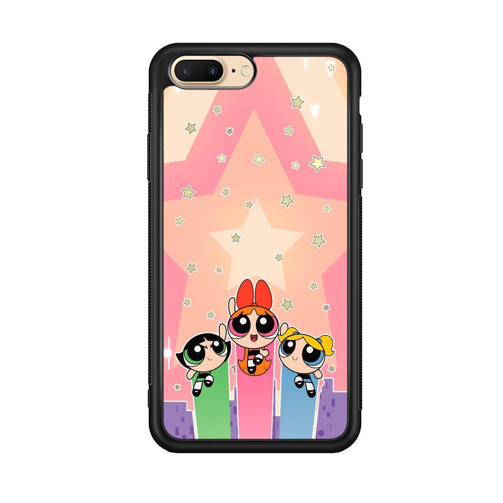 Powerpuff Girls Jump Into Universe iPhone 7 Plus Case-Rubber Black (2D Case)-Oxvistore