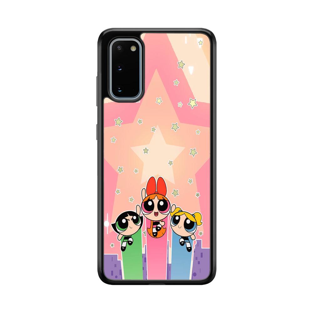 Powerpuff Girls Jump Into Universe Samsung Galaxy S20 Case-Rubber Black (2D Case)-Oxvistore
