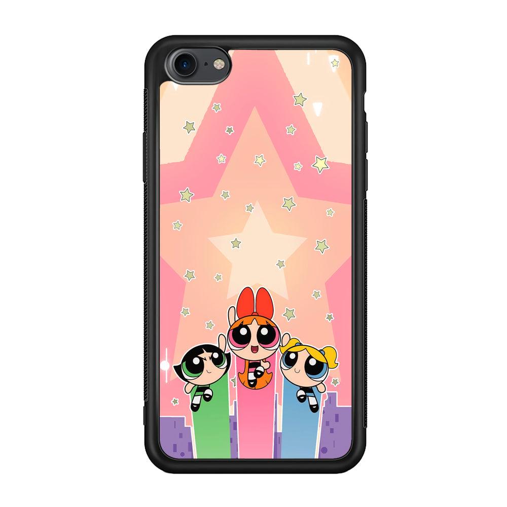 Powerpuff Girls Jump Into Universe iPhone 7 Case-Rubber Black (2D Case)-Oxvistore
