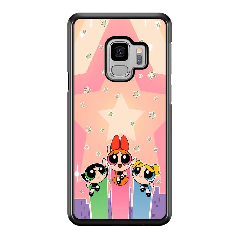 Powerpuff Girls Jump Into Universe Samsung Galaxy S9 Case-Rubber Black (2D Case)-Oxvistore