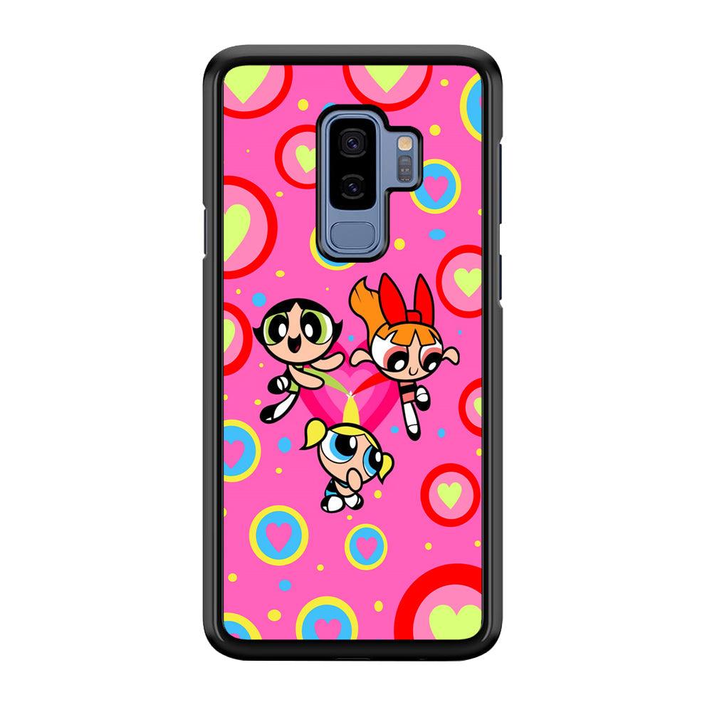 Powerpuff Girls Love Strength Samsung Galaxy S9 Plus Case-Rubber Black (2D Case)-Oxvistore