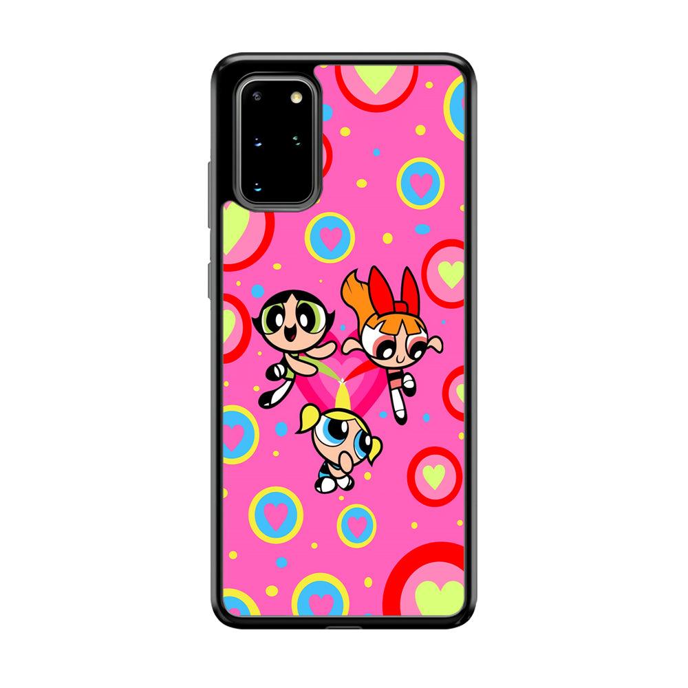 Powerpuff Girls Love Strength Samsung Galaxy S20 Plus Case-Rubber Black (2D Case)-Oxvistore