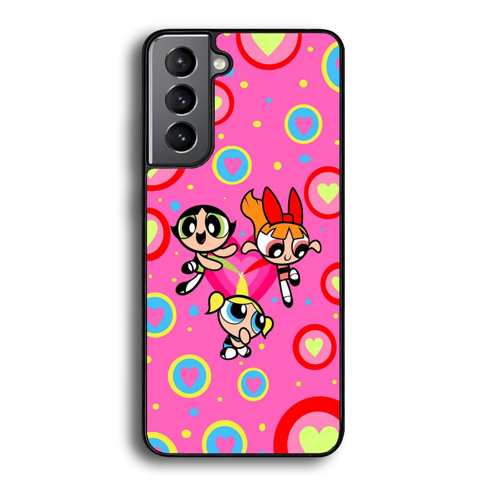Powerpuff Girls Love Strength Samsung Galaxy S22 Plus Case-Rubber Black (2D Case)-Oxvistore