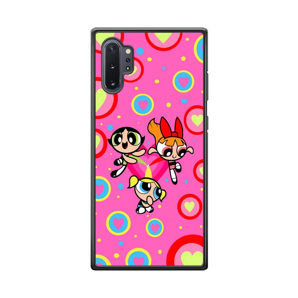 Powerpuff Girls Love Strength Samsung Galaxy Note 10 Plus Case-Rubber Black (2D Case)-Oxvistore