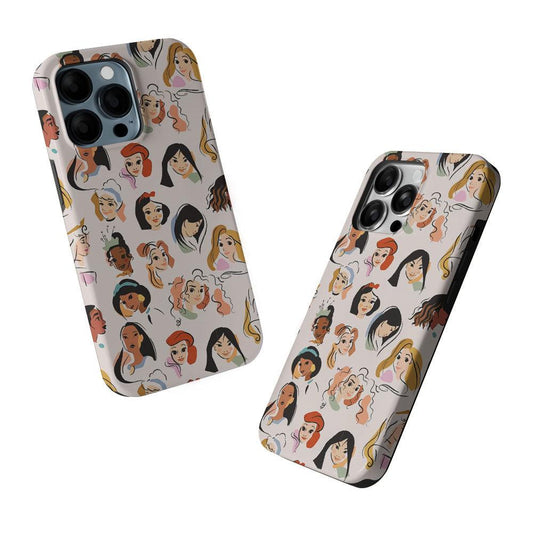 Princess Face Sketch Collection 2 in 1 Tough Phone Case-Oxvistore