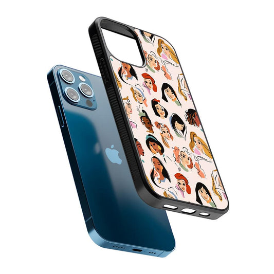 Princess Face Sketch Collection 2D Rubber Phone Case-Oxvistore