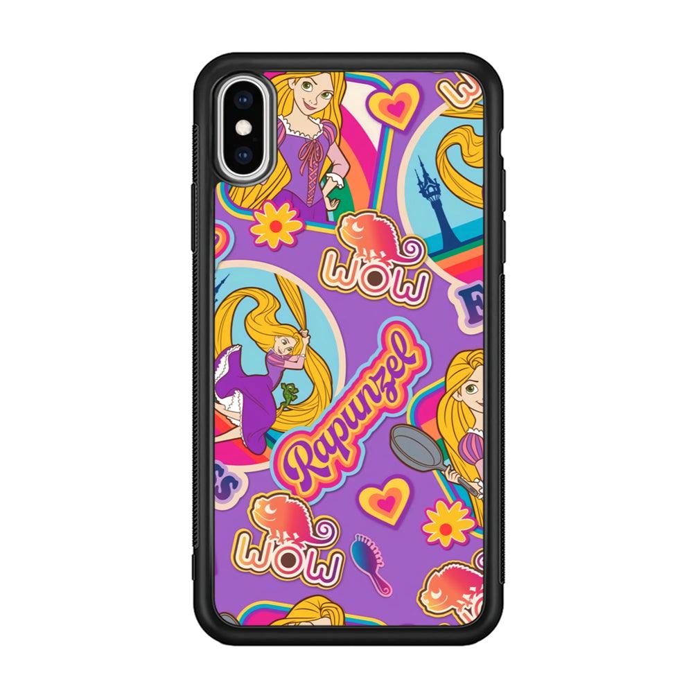 Princess Rapunzel Daily Activity iPhone Xs Max Case-Rubber Black (2D Case)-Oxvistore