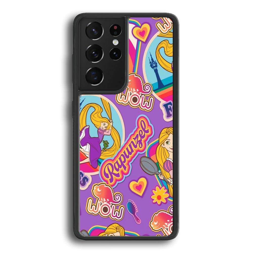 Princess Rapunzel Daily Activity Samsung Galaxy S24 Ultra Case-Rubber Black (2D Case)-Oxvistore