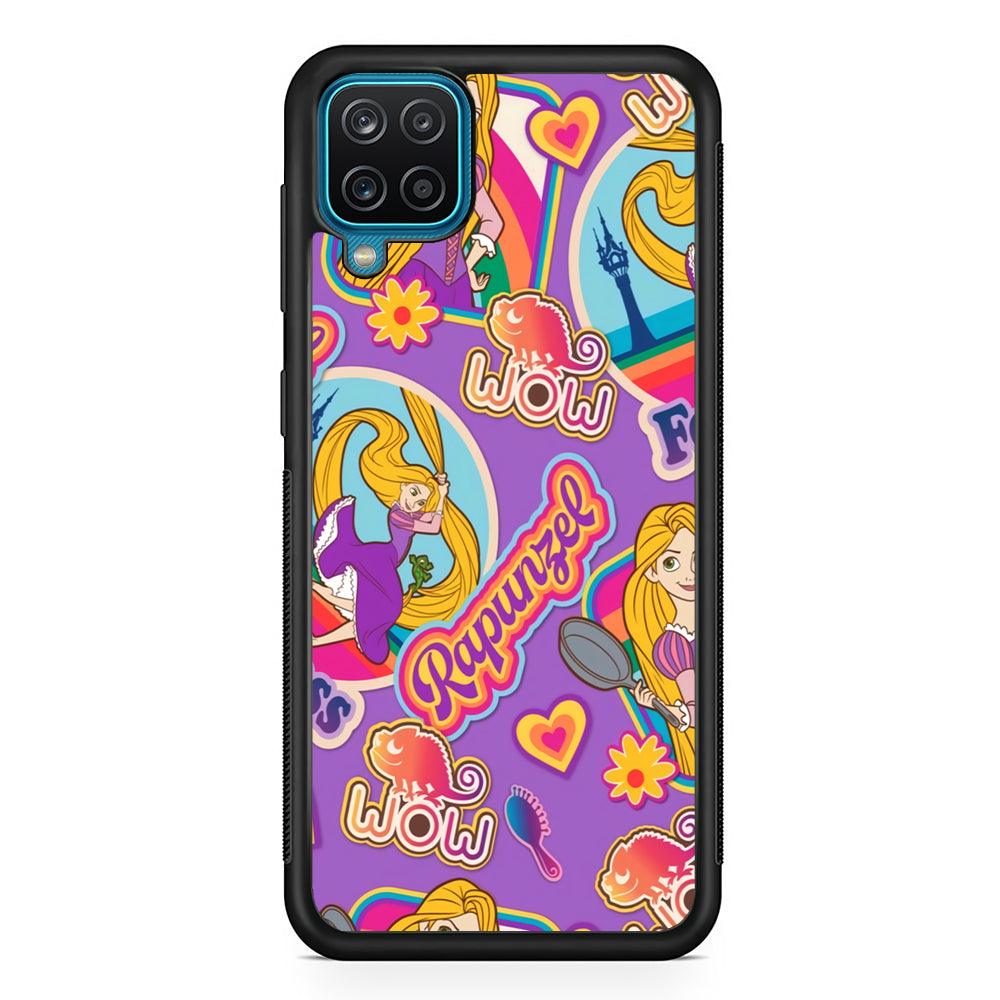 Princess Rapunzel Daily Activity Samsung Galaxy A12 Case-Rubber Black (2D Case)-Oxvistore