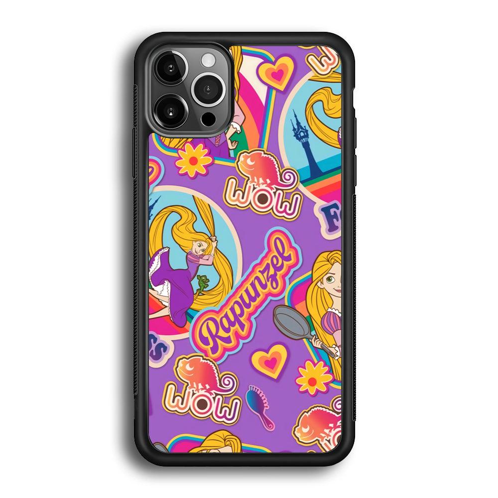 Princess Rapunzel Daily Activity iPhone 12 Pro Max Case-Rubber Black (2D Case)-Oxvistore