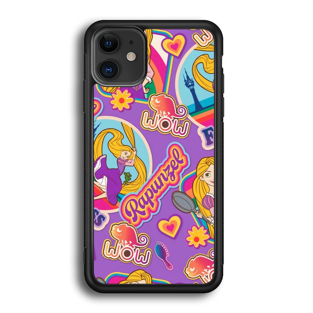 Princess Rapunzel Daily Activity iPhone 12 Case-Rubber Black (2D Case)-Oxvistore