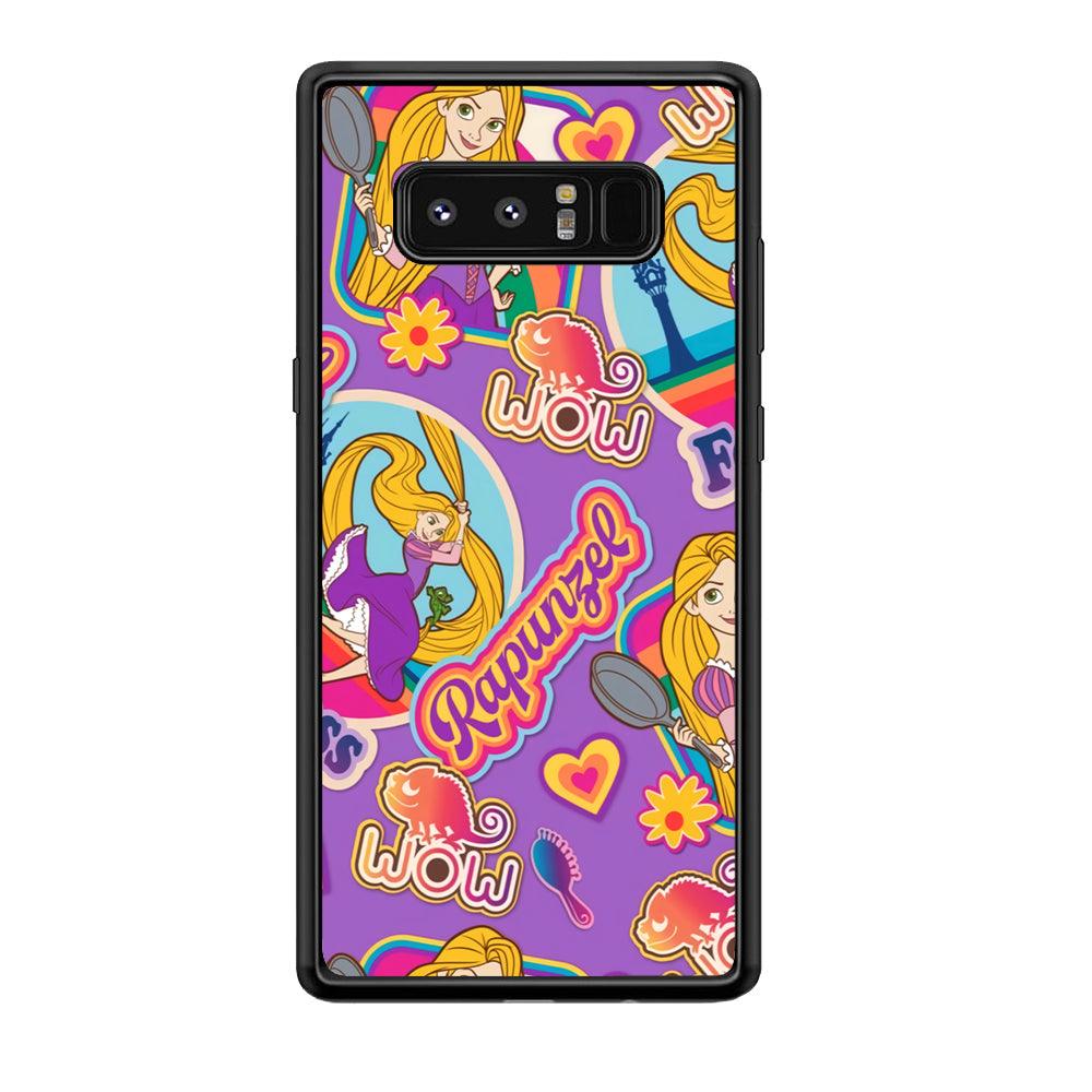 Princess Rapunzel Daily Activity Samsung Galaxy Note 8 Case-Rubber Black (2D Case)-Oxvistore
