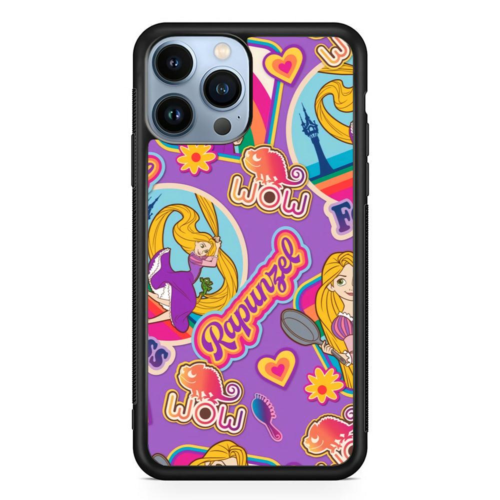 Princess Rapunzel Daily Activity iPhone 14 Pro Max Case-Rubber Black (2D Case)-Oxvistore