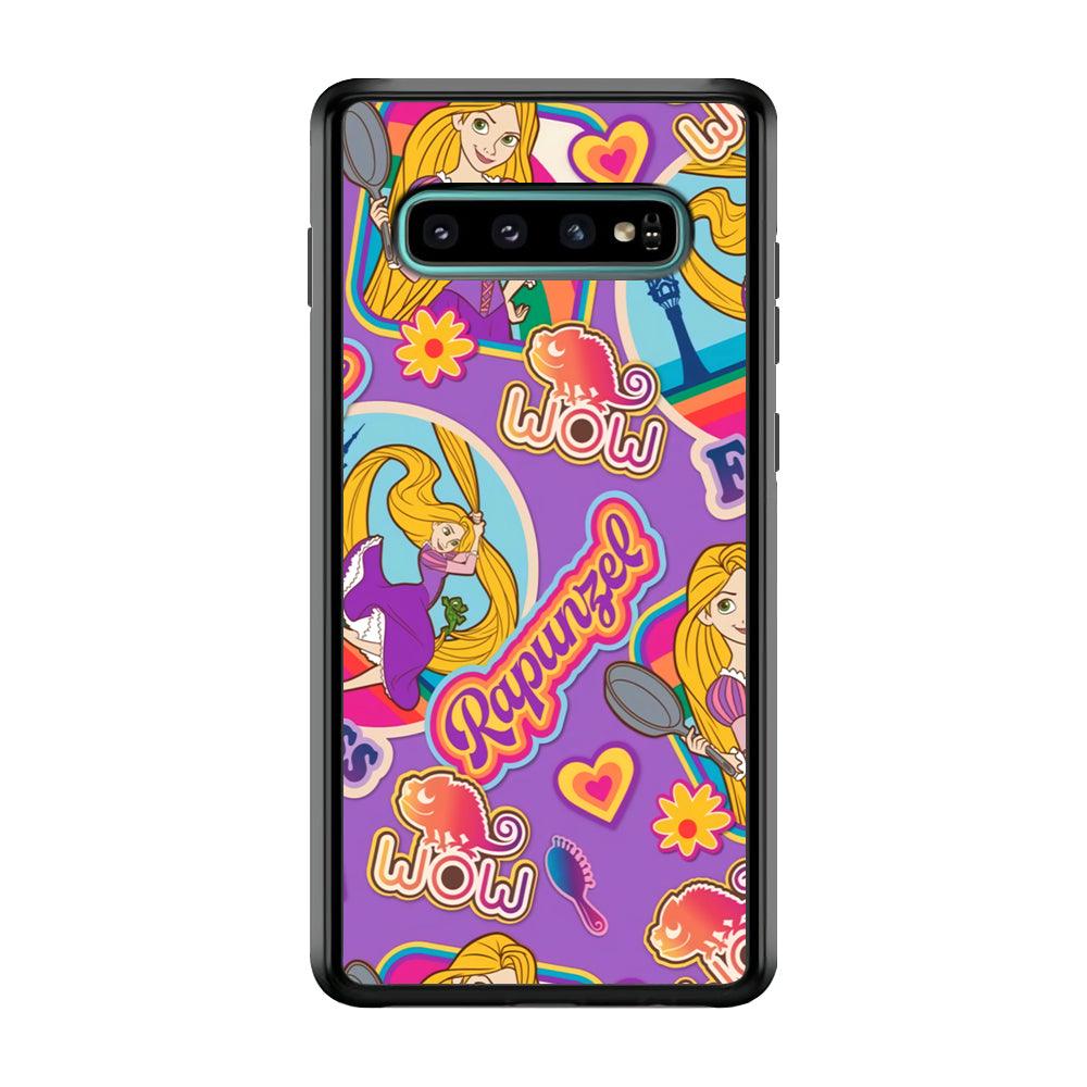 Princess Rapunzel Daily Activity Samsung Galaxy S10 Case-Rubber Black (2D Case)-Oxvistore
