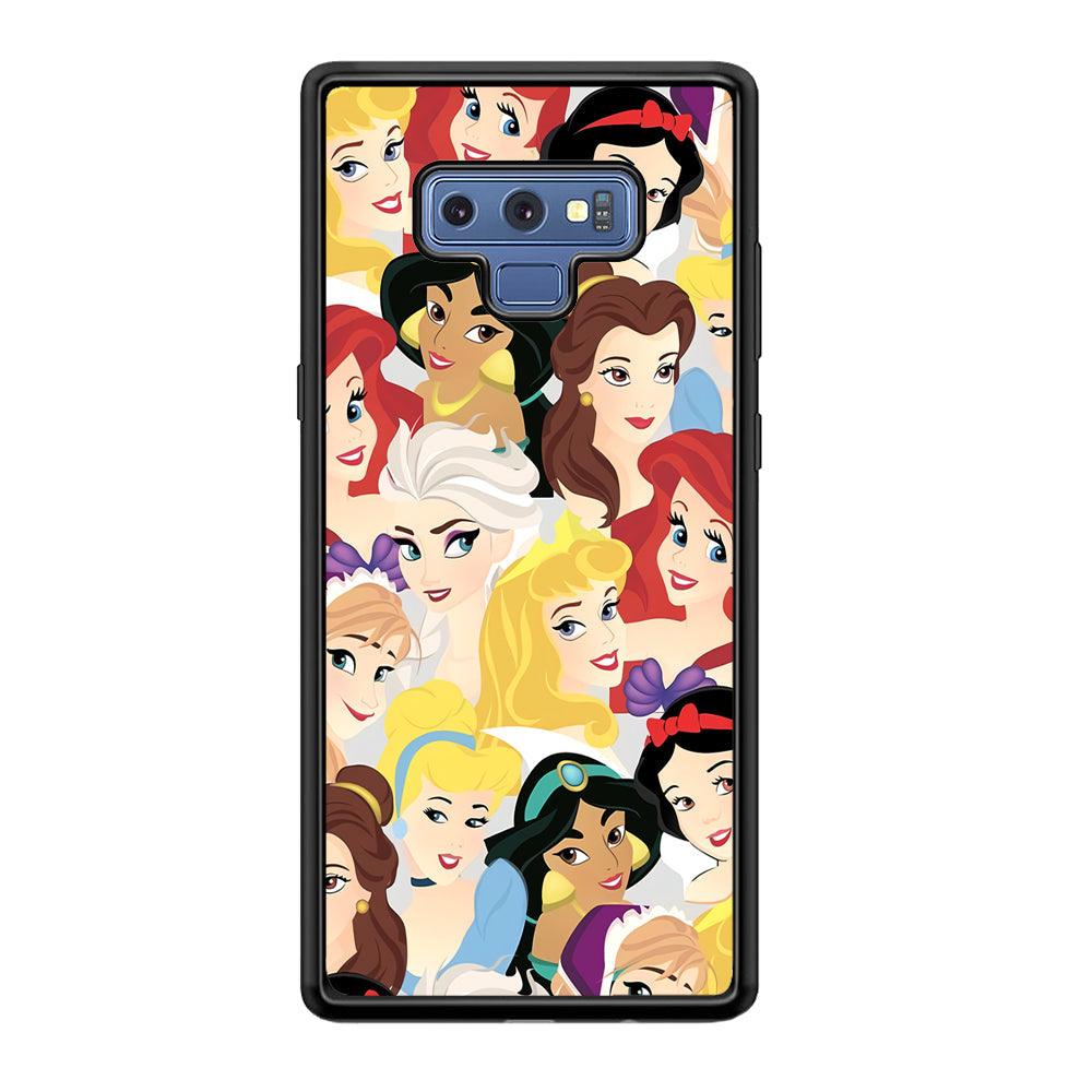 Princess of Disney Collage Beauty Face Samsung Galaxy Note 9 Case-Rubber Black (2D Case)-Oxvistore