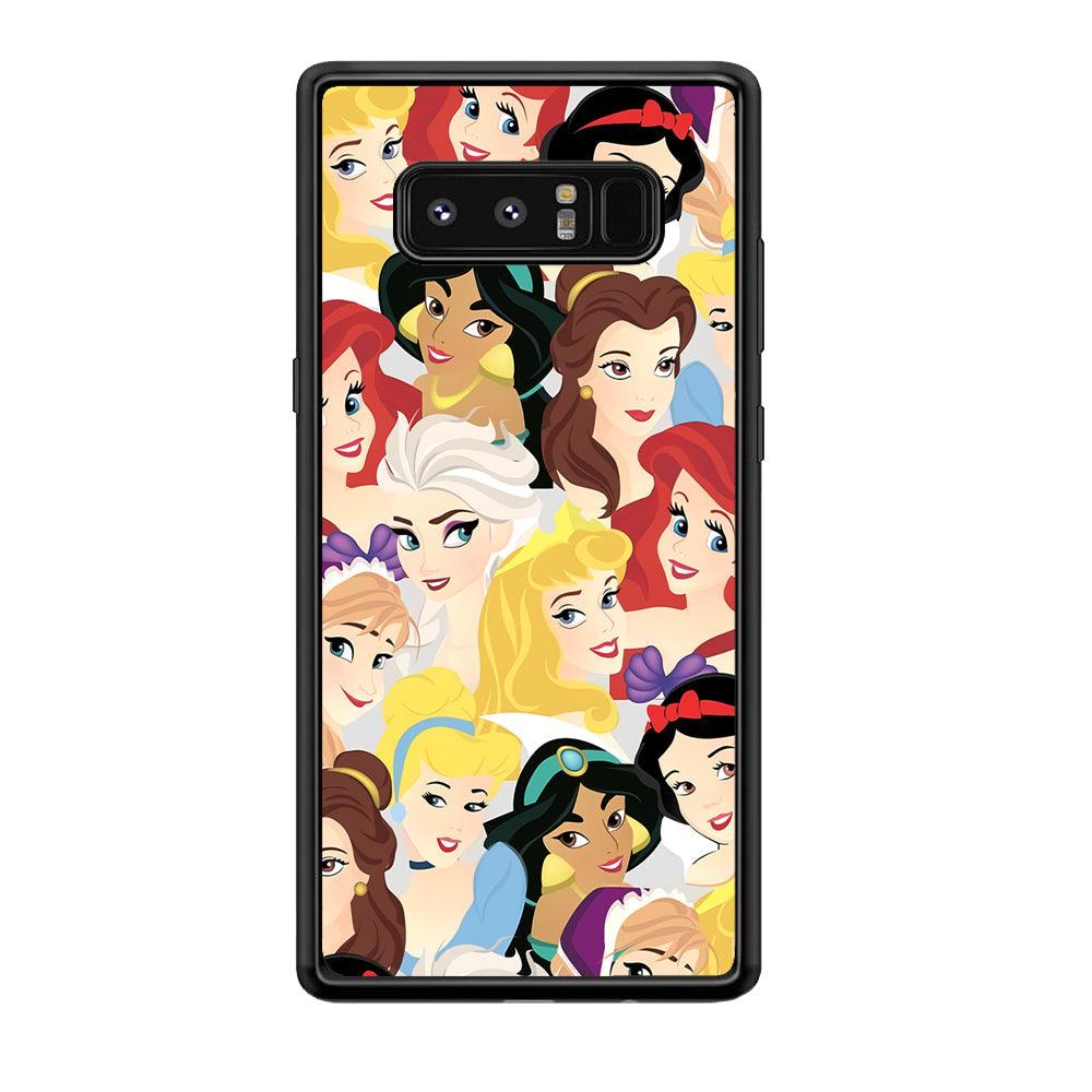 Princess of Disney Collage Beauty Face Samsung Galaxy Note 8 Case-Rubber Black (2D Case)-Oxvistore