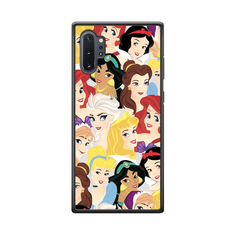 Princess of Disney Collage Beauty Face Samsung Galaxy Note 10 Plus Case-Rubber Black (2D Case)-Oxvistore