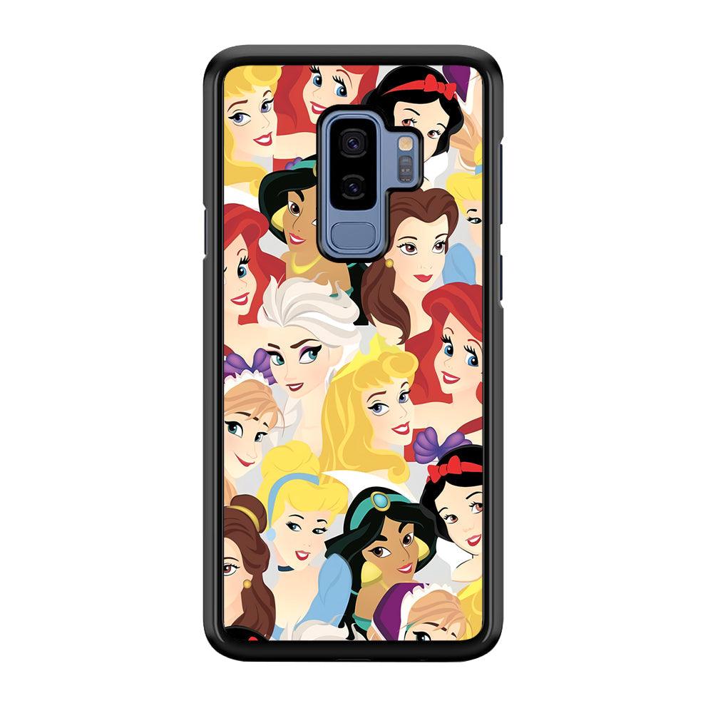 Princess of Disney Collage Beauty Face Samsung Galaxy S9 Plus Case-Rubber Black (2D Case)-Oxvistore