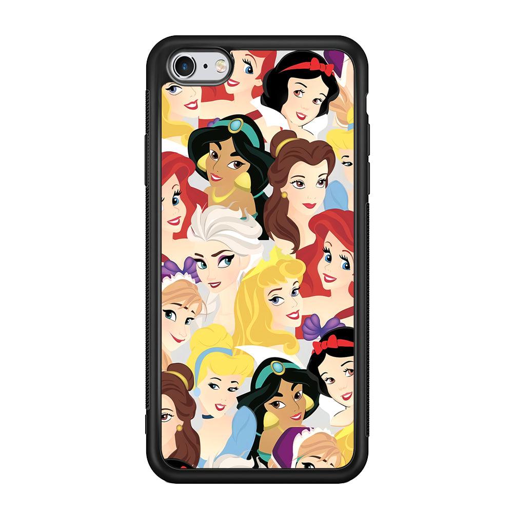 Princess of Disney Collage Beauty Face iPhone 6 Plus | 6s Plus Case-Rubber Black (2D Case)-Oxvistore