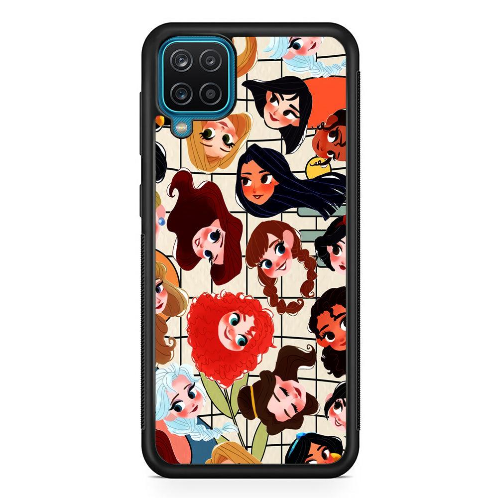 Princess of Disney Sweet Smile Samsung Galaxy A12 Case-Rubber Black (2D Case)-Oxvistore